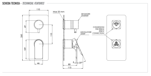 Смеситель для душа Remer Infinity I93KBBG встраиваемый в стену брашированное золото - фото 2