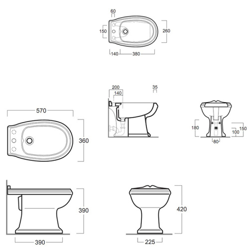 Биде Simas ARCADE AR823bi*3 напольное - фото 2