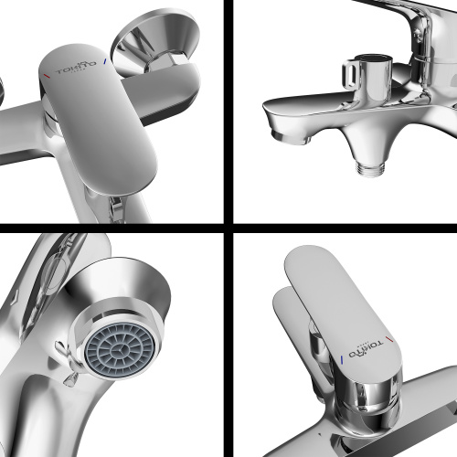 Смеситель для ванны Tokito TAKASE TOK-TAK-1014 настенный хром - фото 3