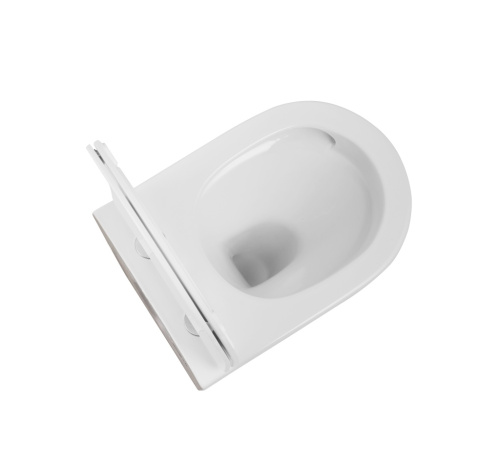 Унитаз приставной Iberica Blanca Burgos alto IB.BRA.334.1B1 белый с сиденьем микролифт безободковый смыв торнадо - фото 4