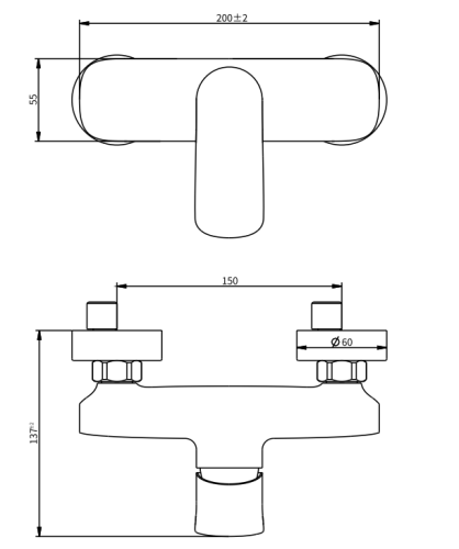 Смеситель для ванны и душа Savol SK-H7403 настенный хром - фото 2