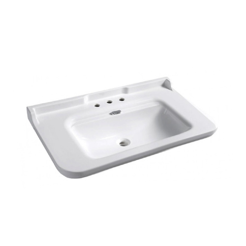 Раковина из сантехнического фарфора Kerasan Waldorf 4142K1bi/cr*3 100х55 подвесная цвет белый/хром 3 отверстия под смеситель