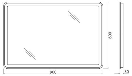Зеркало с подсветкой BelBagno Marino SPC-MAR-900-600-LED-BTN 90х60 подвесное