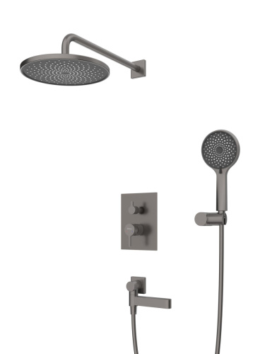 Душевая система BelBagno DELTA DEL2.0-VDSET-GM встраиваемая в стену цвет оружейная сталь - фото 2