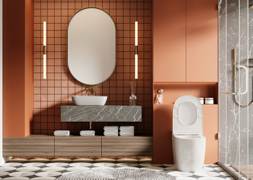 Унитаз приставной Abber Bequem AC1115P белый с сиденьем микролифт импульсный смыв - фото 3