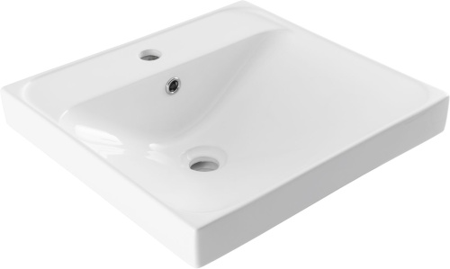 Раковина керамическая Aquanet Flash 00333265 51х47 полувстраиваемая цвет белый 1 отверстие под смеситель - фото 5