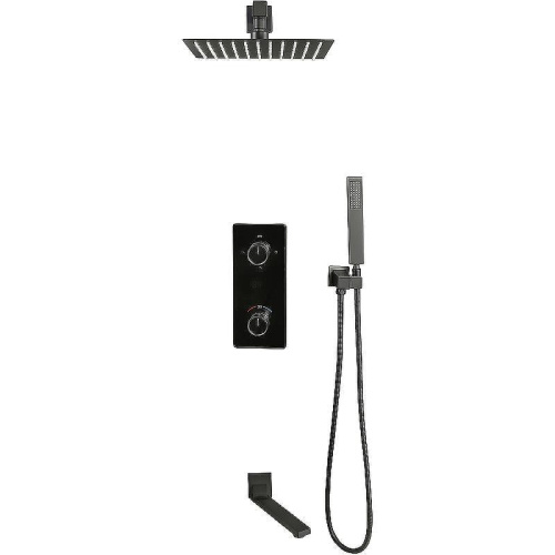 Душевая система ALMAes Tiber TVZ-8805 встраиваемая цвет черный с термостатом - фото 2