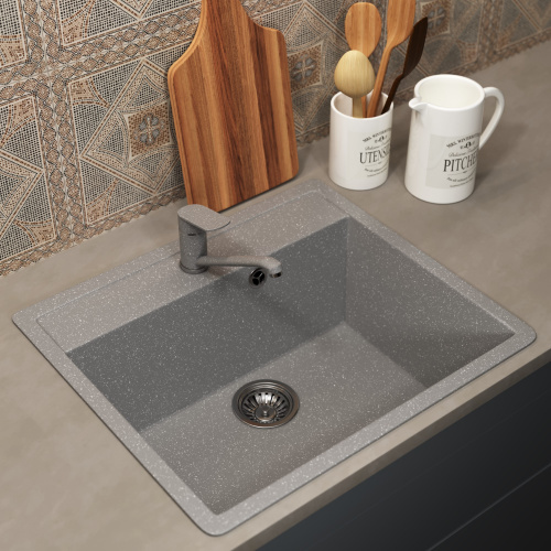 Кухонная мойка Uperwood ECON UPD-104 4010202102 57х50 цвет светло-серый - фото 2