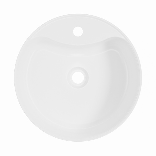 Раковина акриловая Wellsee Chalice Perfection 230616000 45х45 напольная цвет черный/белый 1 отверстие под смеситель - фото 3