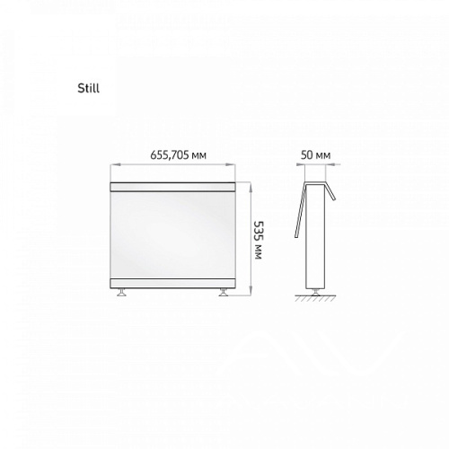 Экран под ванну Alavann 70 см ALV0245001 торцевой МДФ белый - фото 2