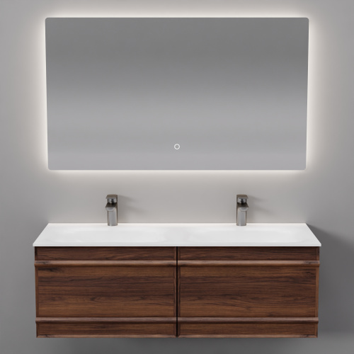 Тумба с раковиной+зеркало Art Decco Bridget (Бриджит) ABR12W22D1MF 120x45x40 подвесная цвет черный орех - фото 5