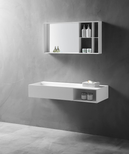 Тумба с раковиной Abber AS2640-1.2 R 120х46х20 подвесная цвет белый матовый - фото 5