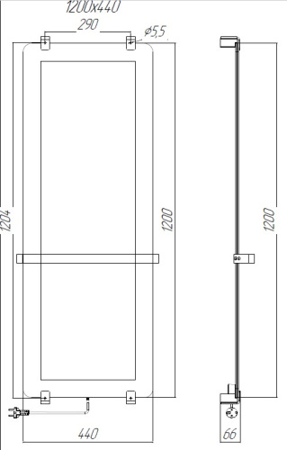 Полотенцесушитель Allen Brau Infinity 00305020 44х120 электрический черный - фото 2