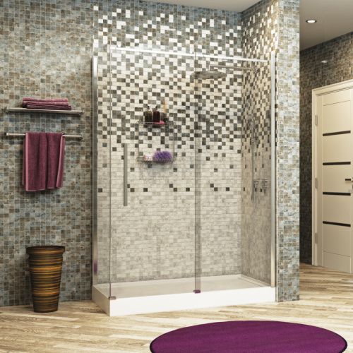 Душевой уголок Wasserkraft 58R36 140х90 стекло прозрачное профиль хром глянцевый без поддона - фото 2