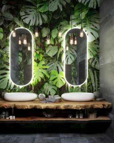 Зеркало в ванную Art&Max BARI AM-Bar-500-1200-DS-F 50х120 цвет графит матовый - фото 2