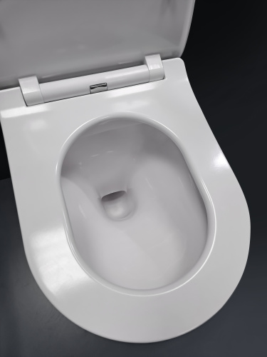 Унитаз подвесной Creo Сeramique RENNES 2.0 COMBO-RE1100R с RE1001T белый безободковый с сиденьем с микролифт душевой смыв - фото 4