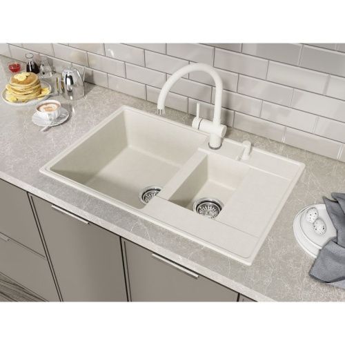 Кухонная мойка Grandex Aqua 600111 78х50 цвет белый поверхность матовая - фото 5