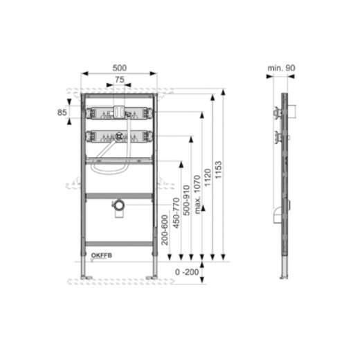 Инсталляция для писсуара без креплений Tece TECEprofil 9320008 - фото 2