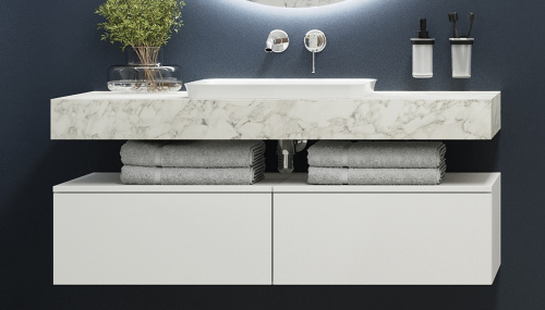 Тумба Velvex UNIT tpUNI.60.H27.Y-223 60х48х27 подвесная цвет белый лед - фото 2