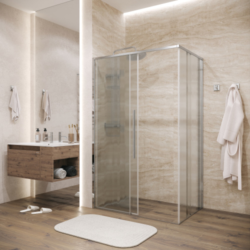 Душевой уголок Grossman Galaxy 120.K33.01.1490.10.02 140х90 стекло текстурное профиль хром глянцевый без поддона - фото 5