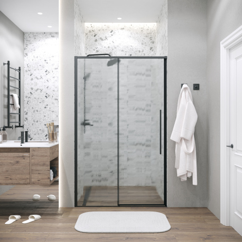 Душевая дверь Grossman Galaxy 100.K33.01.140.21.02 140х195 стекло текстурное профиль черный матовый - фото 4