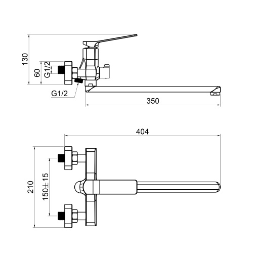 Смеситель для ванны Tokito YOKOHAMA TOK-YOK-1015 настенный хром - фото 5