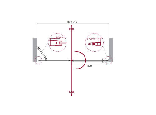 Душевая дверь BelBagno ETNA ETNA-B-12-60/30-C-Cr-90 90х195 стекло прозрачное профиль хром глянцевый - фото 2