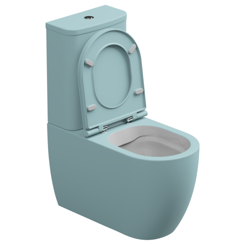 Чаша унитаза напольная GSG Ceramic Design Like LKMBLBI000/037P цвет белый/голубой без бачка без сиденья безободковая смыв торнадо - фото 2