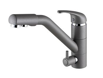 Смеситель для кухни Paulmark HESSEN He213017-402 на раковину серый металлик