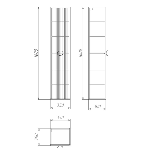Шкаф-пенал Grossman Атрио 303509 35х30х160 подвесной цвет белый - фото 4