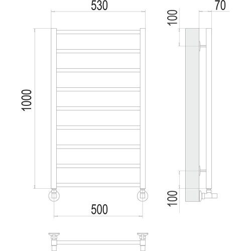 Полотенцесушитель Terminus 4670078529688 53х100 водяной хром - фото 3