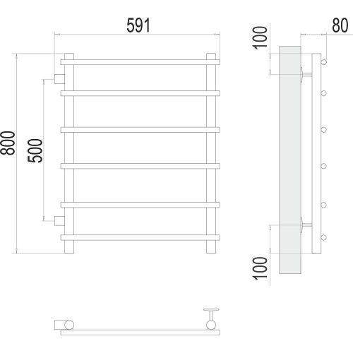 Полотенцесушитель Terminus 4670078530172 59х80 водяной хром - фото 3