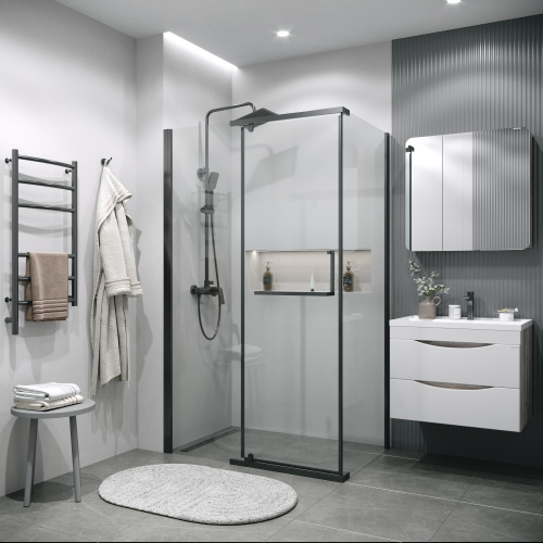 Душевой уголок Grossman Pragma 120.K33.03.1290.42.00 120х90 стекло прозрачное профиль графит матовый без поддона - фото 2