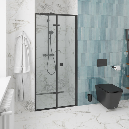 Душевая дверь Cerutti SPA BELLA D91B 90х195 стекло прозрачное профиль черный - фото 5