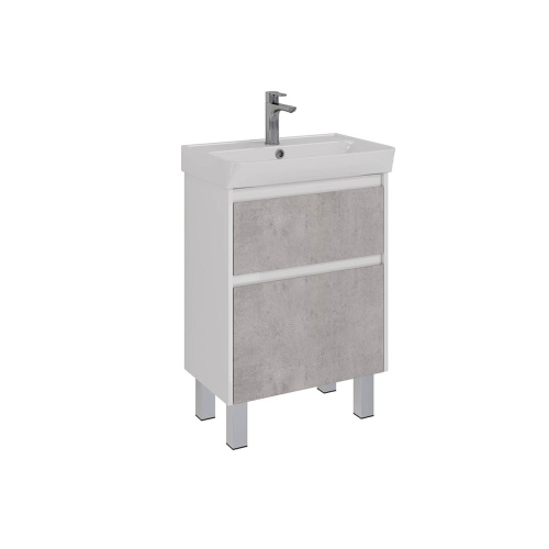 Тумба под раковину LeMark Combi LM03C60T-Beton 57х35х65 напольная/подвесная цвет бетон/белый - фото 5