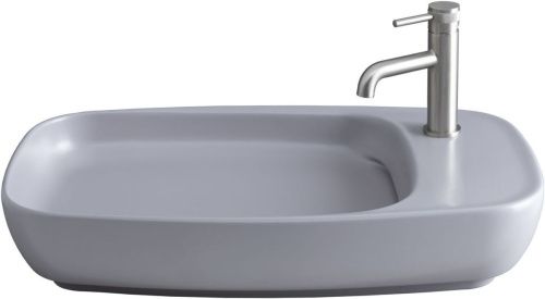 Раковина керамическая Allen Brau Liberty 4.32012.AN 70х40 накладная цвет серый 1 отверстие под смеситель - фото 3