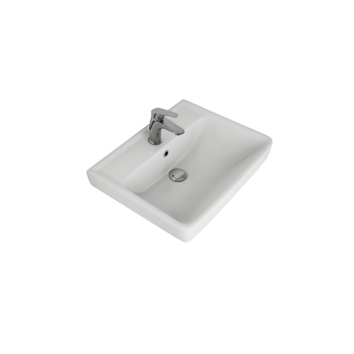 Раковина керамическая Dreja Q 195476 55х48 подвесная цвет белый 1 отверстие под смеситель - фото 5