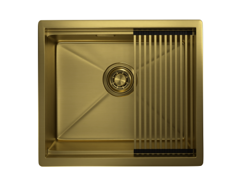 Кухонная мойка Granula Kitchen Space 5045U, ЗОЛОТО САТИН 50х45 цвет золото сатин поверхность матовая - фото 3