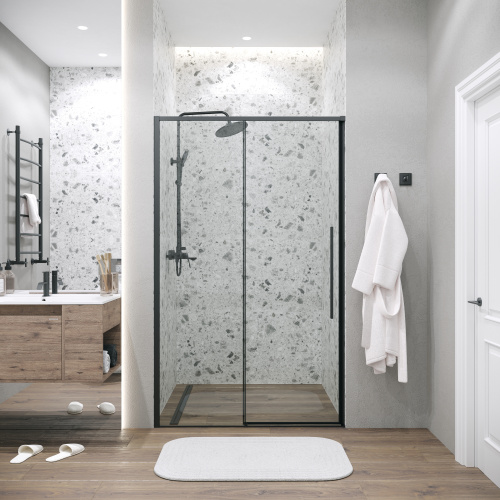 Душевая дверь Grossman Galaxy 100.K33.01.130.21.00 130х195 стекло прозрачное профиль черный матовый - фото 4