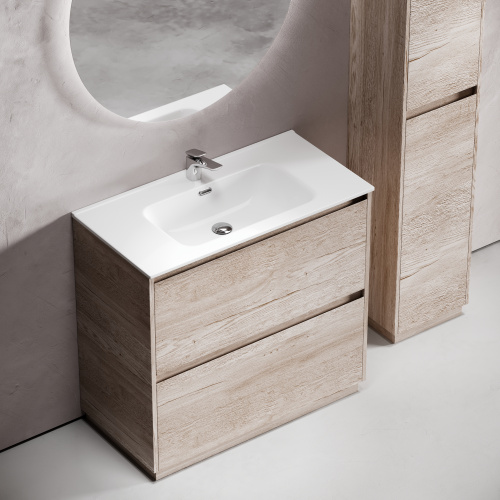 Тумба под раковину Sancos Libra Floor LB90FEG 89х45х84 напольная цвет дуб галифакс натуральный - фото 4