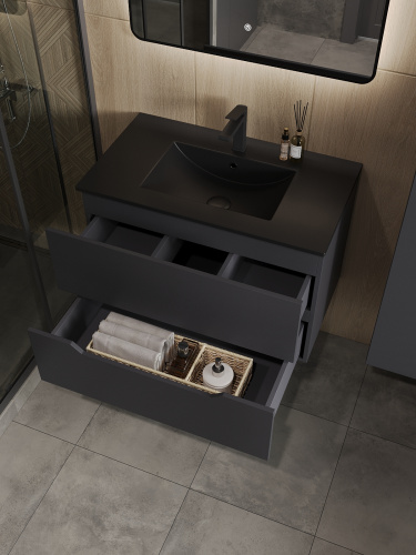 Тумба с раковиной Orange Line Li-80Tug+BLRA 82х47х54 - фото 5