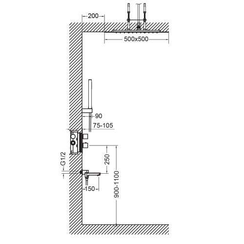 Душевая система Timo Saona SX-2370/00SM встраиваемая в стену с термостатом - фото 5