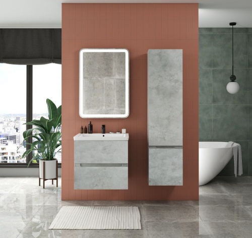 Шкаф-пенал Art&Max TECHNO AM-Techno-1600-AC-SO-LS935-R 40х30х160 подвесной цвет бетон лофт натуральный