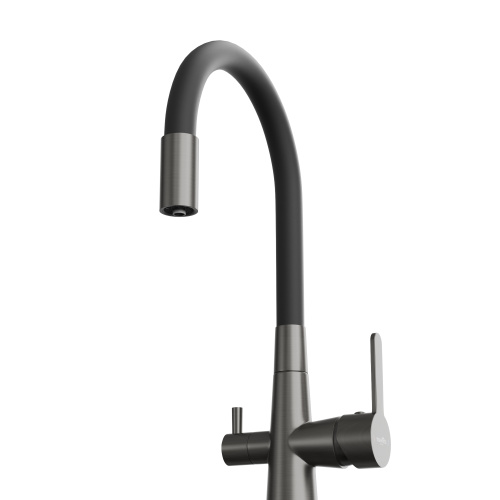 Смеситель для кухни Tokito AISAI TOK-AIS-1019 на раковину вороненая сталь - фото 3
