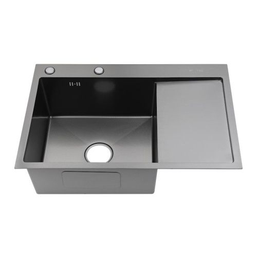 Кухонная мойка Fmark FSC7550Q-L 75х50 цвет графит поверхность матовая - фото 2