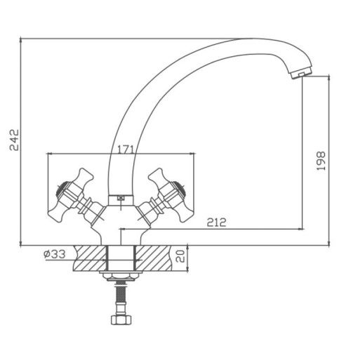 Смеситель для кухни Cron CN4724 на мойку хром - фото 3