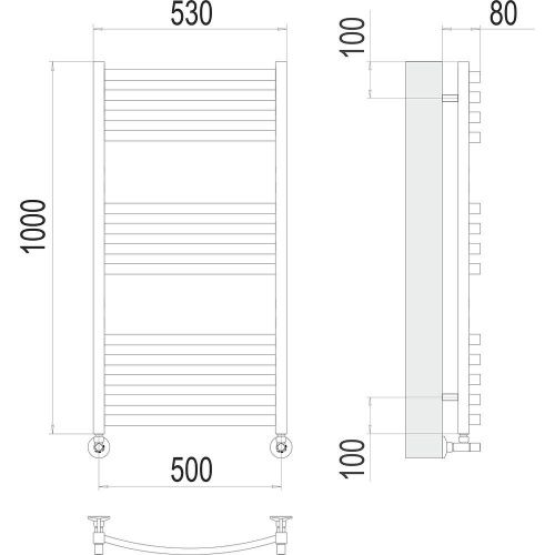 Полотенцесушитель Terminus 4670078530769 53х100 водяной хром - фото 3