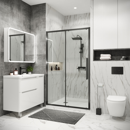 Душевая дверь Grossman Cosmo 100.K33.02.100.42.00 100х195 стекло прозрачное профиль графит - фото 5