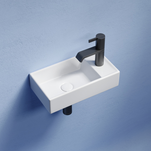 Раковина из сантехнического фарфора Ceramica Nova ELEMENT CN6051L 42х22 подвесная цвет белый 1 отверстие под смеситель - фото 3