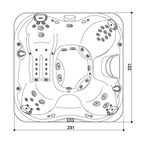 Минибассейн Jacuzzi J375 ZM12ZY0EW40 230х230 квадратный отдельностоящий уф+озон, теплоизоляция, подсветка - фото 4
